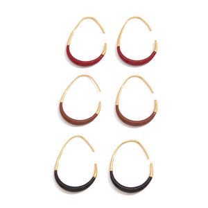 1 Pair Classic Mixed Color Oval Stainless Steel Waterproof Women's Hoop Earrings h5 Picture8