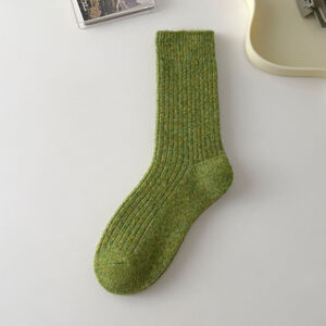 1 Pair Ribbed and Thickened Solid - colored Women's Mid-Calf Socks h5