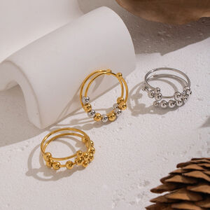 1 Piece Beads Stainless Steel Waterproof Statement Ring h5 Picture2