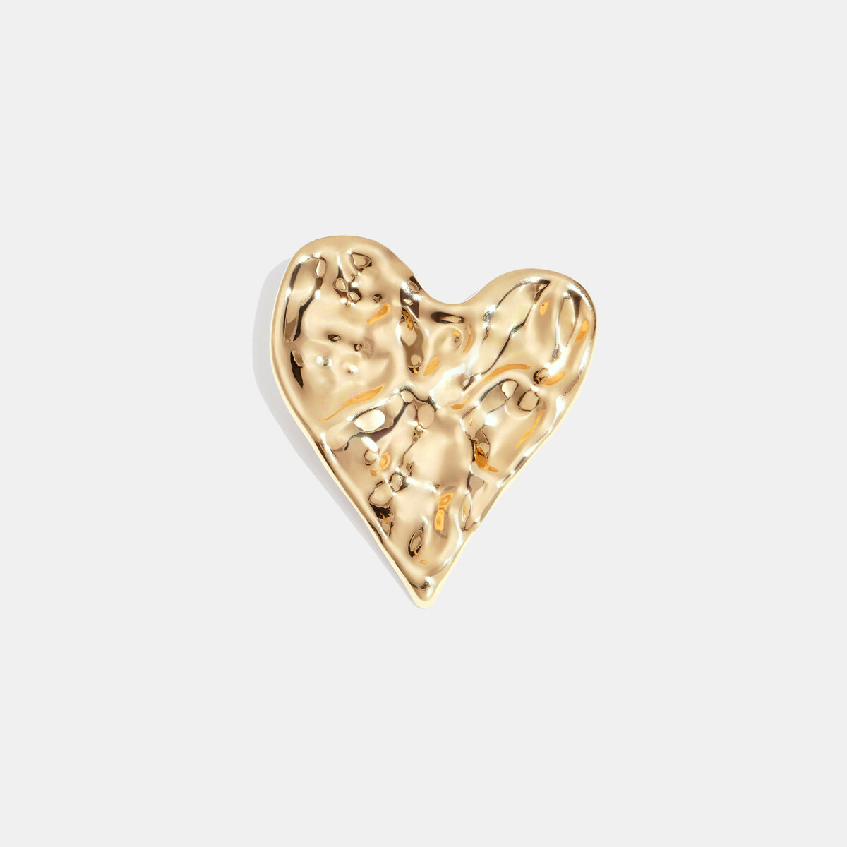 1 Piece Hammer Heart Stainless Steel Waterproof Gold Color Brooch Picture3