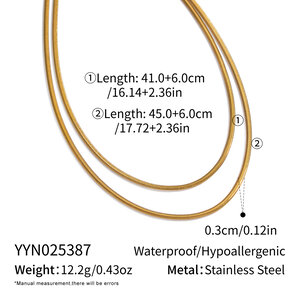 1 Piece Chain Stainless Steel Waterproof Gold Color Layered Necklace h5