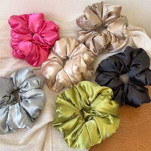 1 Piece Classic Solid Color Polyester Women's Scrunchies h5 Picture3