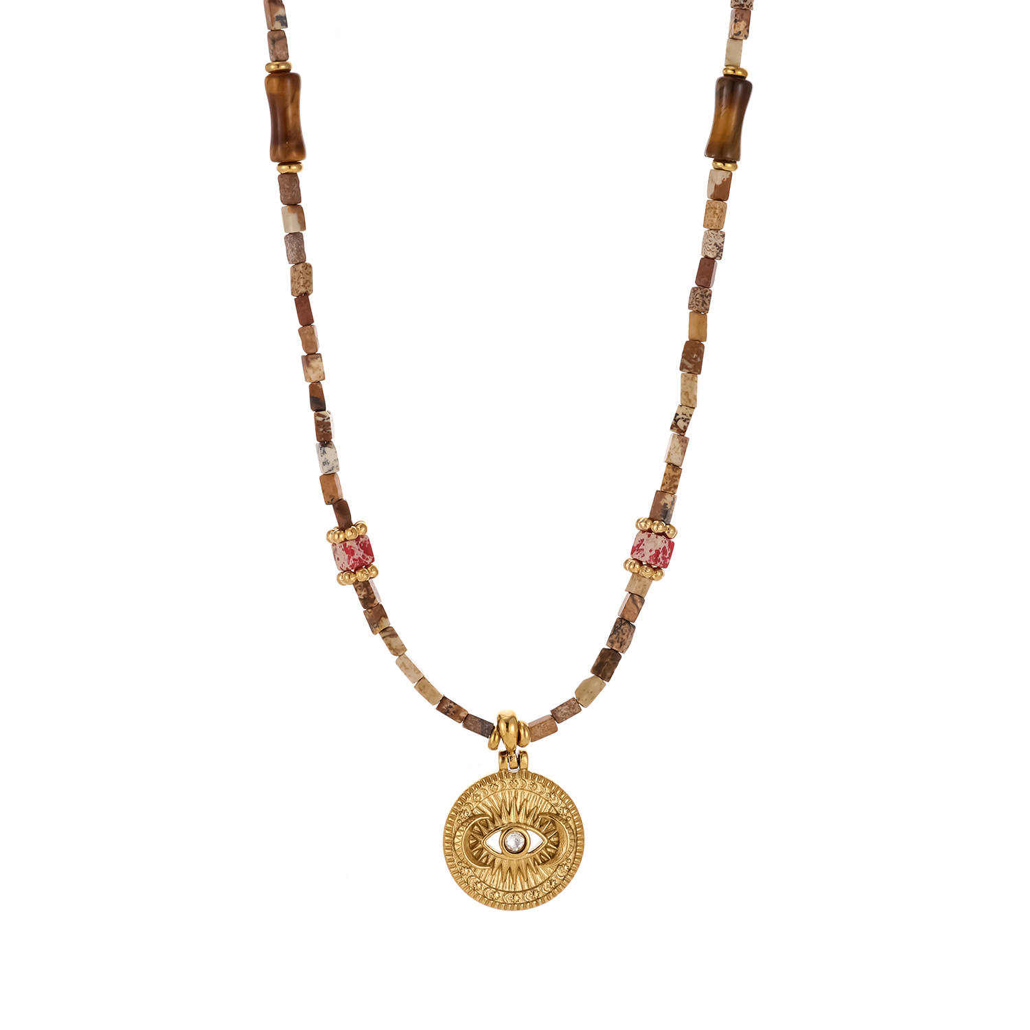 1 Piece Classic Flower Natural Stones Women's Beaded Necklaces h5 Picture2