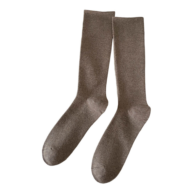 1 Pair Simple Long Solid Colored Pure Cotton Women's Mid-Calf Socks Picture3