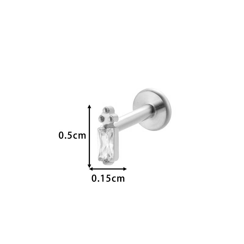 1 Piece Flower Titanium Alloy Gold Color Zircon Women's Piercing Earrings Picture2