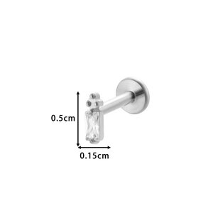 1 Piece Flower Titanium Alloy Gold Color Zircon Women's Piercing Earrings h5 Picture2