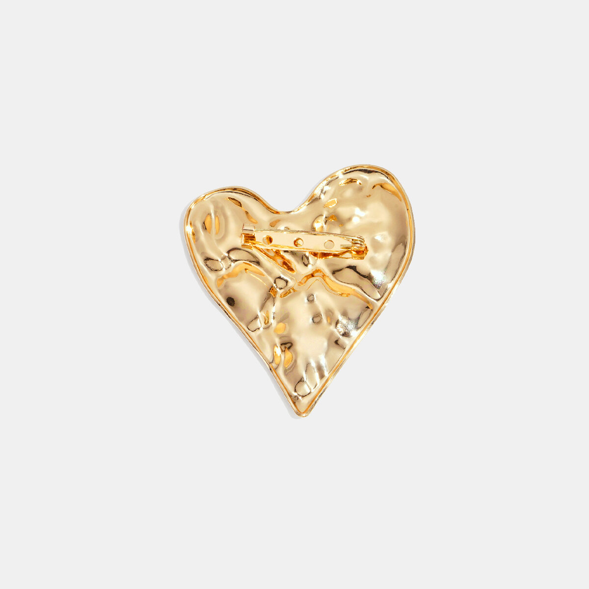1 Piece Hammer Heart Stainless Steel Waterproof Gold Color Brooch Picture5