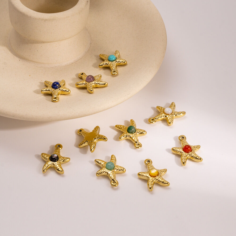 1 Piece Simple DIY Turtle Star Stainless Steel Waterproof Gold Color Women's Pendants h5Picture2