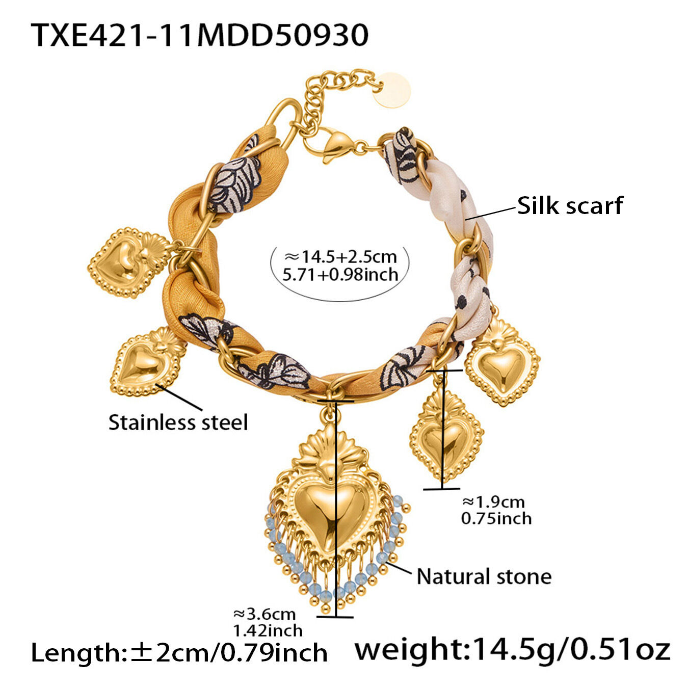 Txe421-11 Gold Bracelet-14+3Cm Picture22