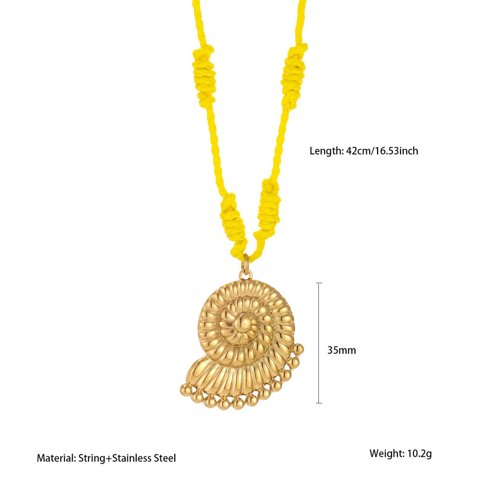 1 Piece Charming Shell Stainless Steel Waterproof Gold Color Women's Pendant Necklaces