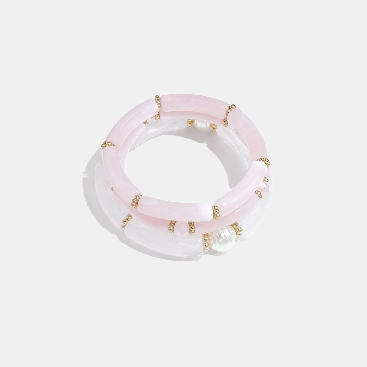 1 Set Retro Gradient Color Acrylic Bracelets Set h5
