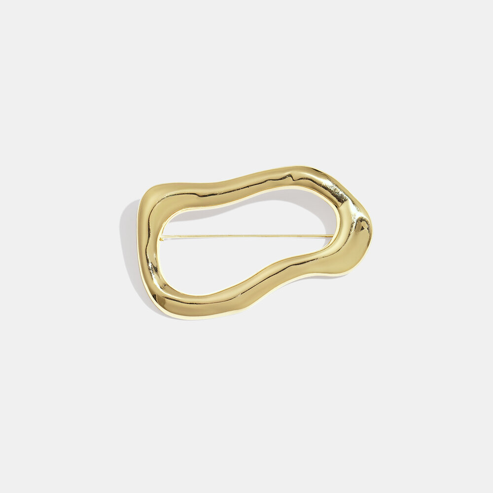 1 Piece Irregular Shape Stainless Steel Waterproof Gold Color Brooch h5Picture3