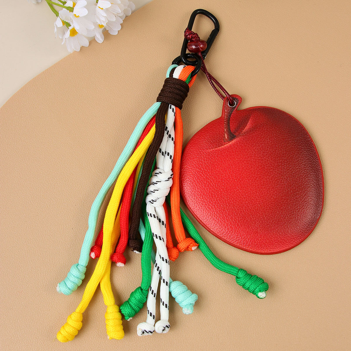 1 Large Apple Shaped Touch Up Mirror  Women's Bag Charms Picture2