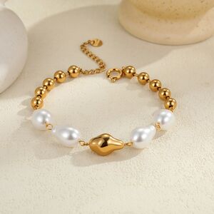 1 Piece Simple Sweet Irregular Shape Heart Chain Stainless Steel Waterproof Women's Bracelets Sets h5 Picture3