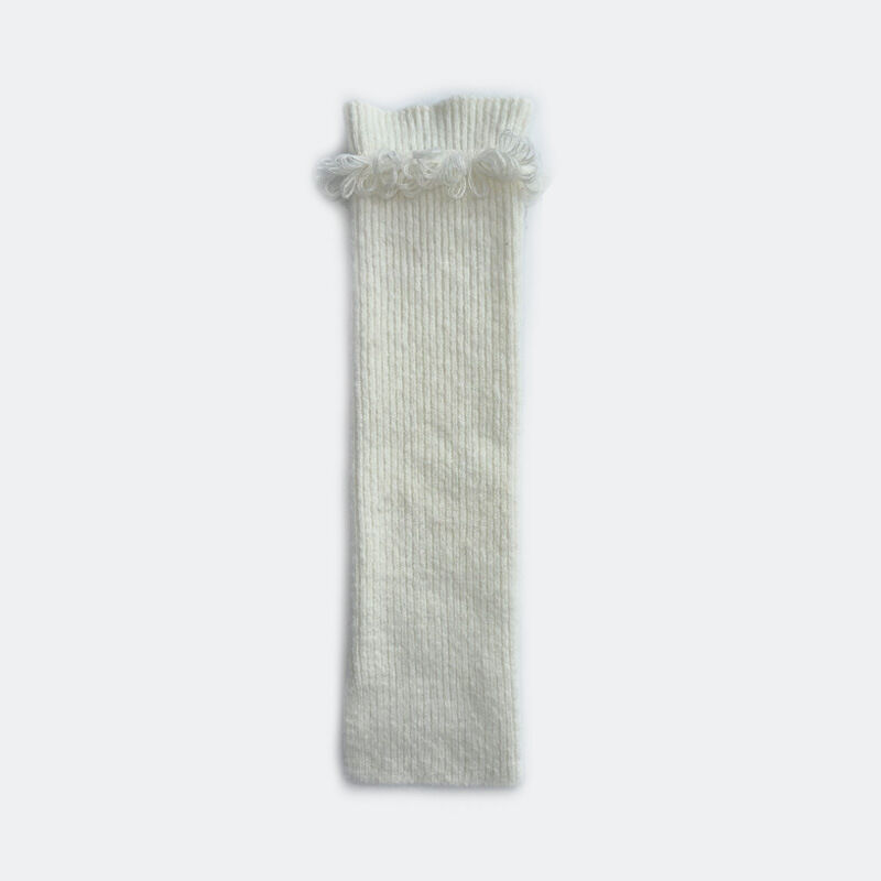1 Pair Wool Blend Tassel Design Knitted Leg Warmers 