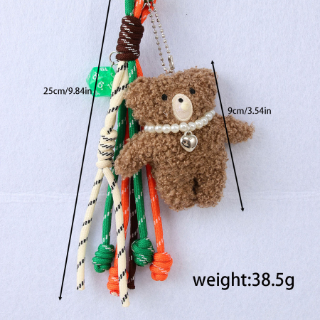 1 Stück niedlicher, flauschiger kleiner Bär als Taschenanhänger für Damen