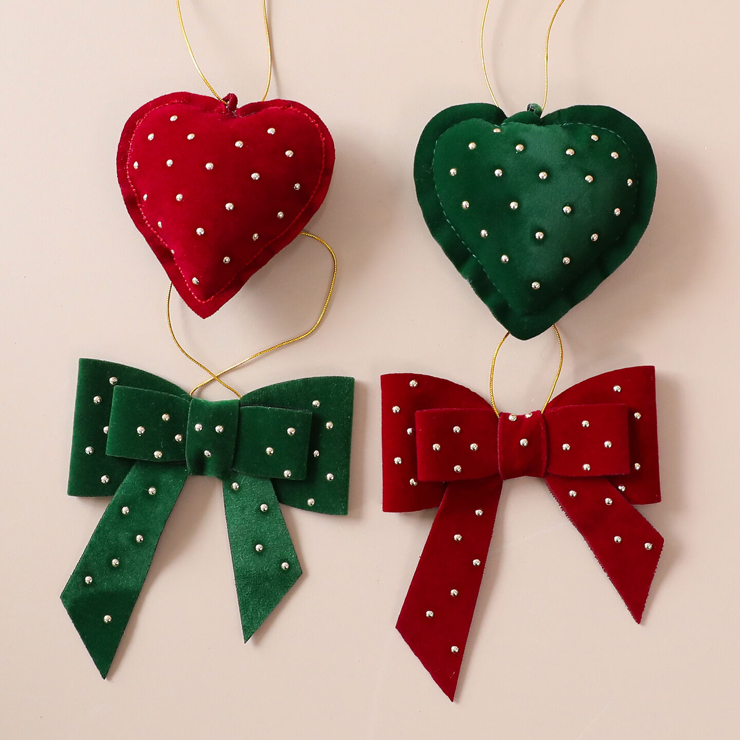 1 pieza de lazo navideño con corazón de poliéster para fiestas de mujer