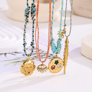 1 Piece Whimsical Irregular Shape Stainless Steel Waterproof Women's Braided Necklaces h5 Picture4