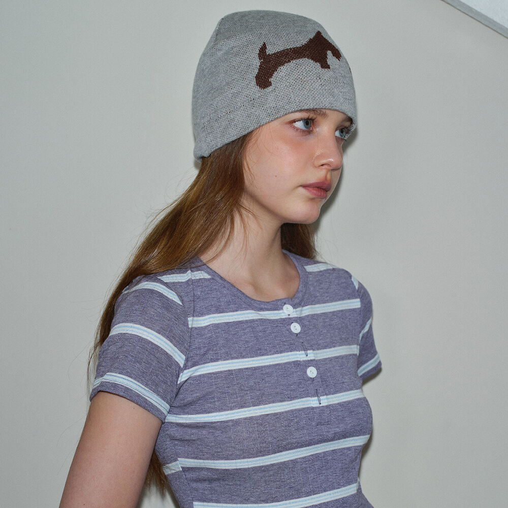 1 Piece Cute Heart Leopard Pattern Wool Blend Knitted Hat Picture3