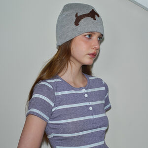 1 Piece Cute Heart Leopard Pattern Wool Blend Knitted Hat h5 Picture3