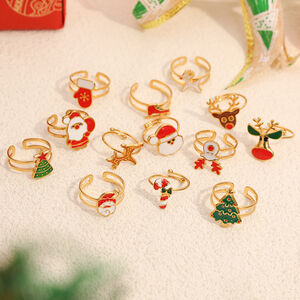 1 Piece Christmas Plant Boots Stainless Steel Waterproof Women's Statement Rings h5 Picture3