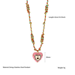 1 Piece Romantic Heart Stainless Steel Waterproof Women's Pendant Necklaces h5