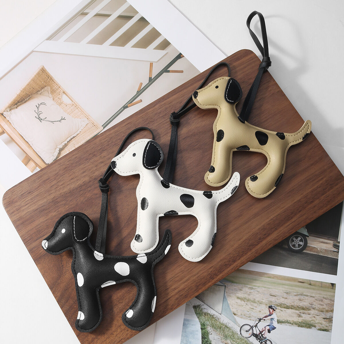 1 Piece Vivid Spotted Dog Leather Women's Bag Charms 2