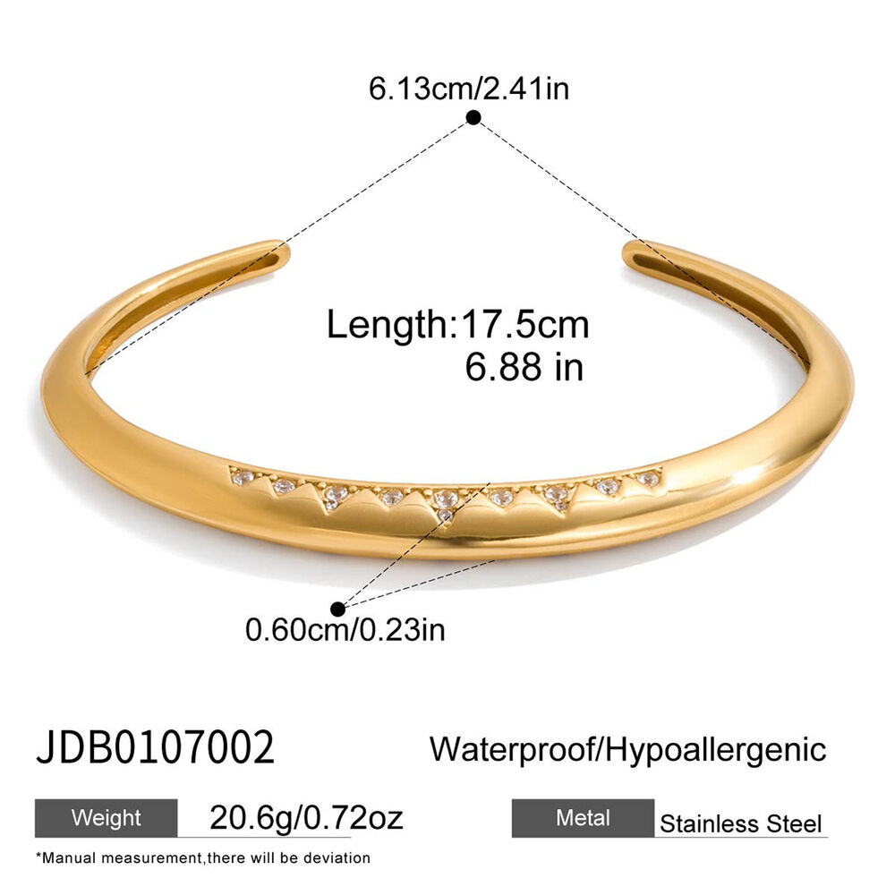 1 Piece Sleek Triangle Stainless Steel Waterproof Gold Color Women's Cuff Bracelets Picture2