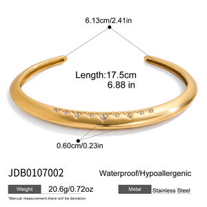 1 Piece Sleek Triangle Stainless Steel Waterproof Gold Color Women's Cuff Bracelets h5 Picture2