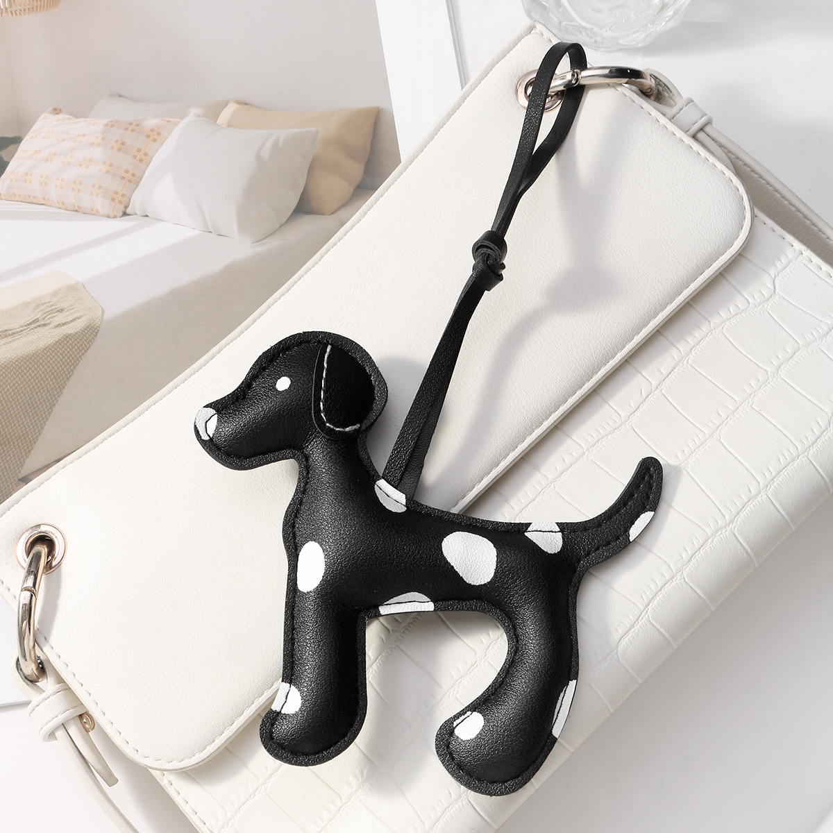 1 Piece Vivid Spotted Dog Leather Women's Bag Charms Picture6