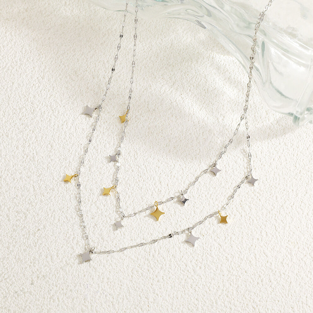 1 Piece  Star  Mixed Gold Color And Silver Colors  Women's Chain Necklaces 2