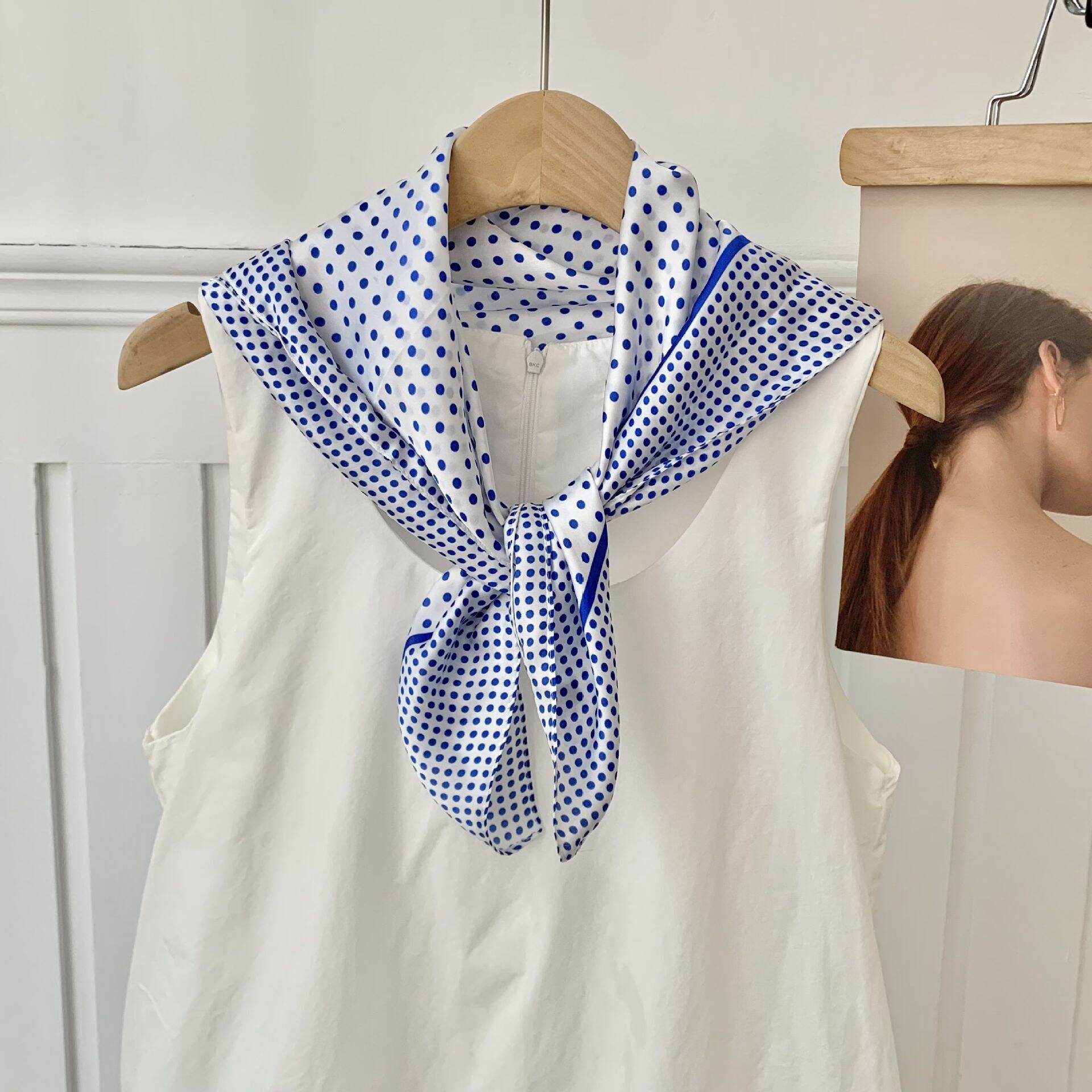 1 Parça Çok Renkli Polka Noktalı Polyester Kadın Bandanası h5 Resim3