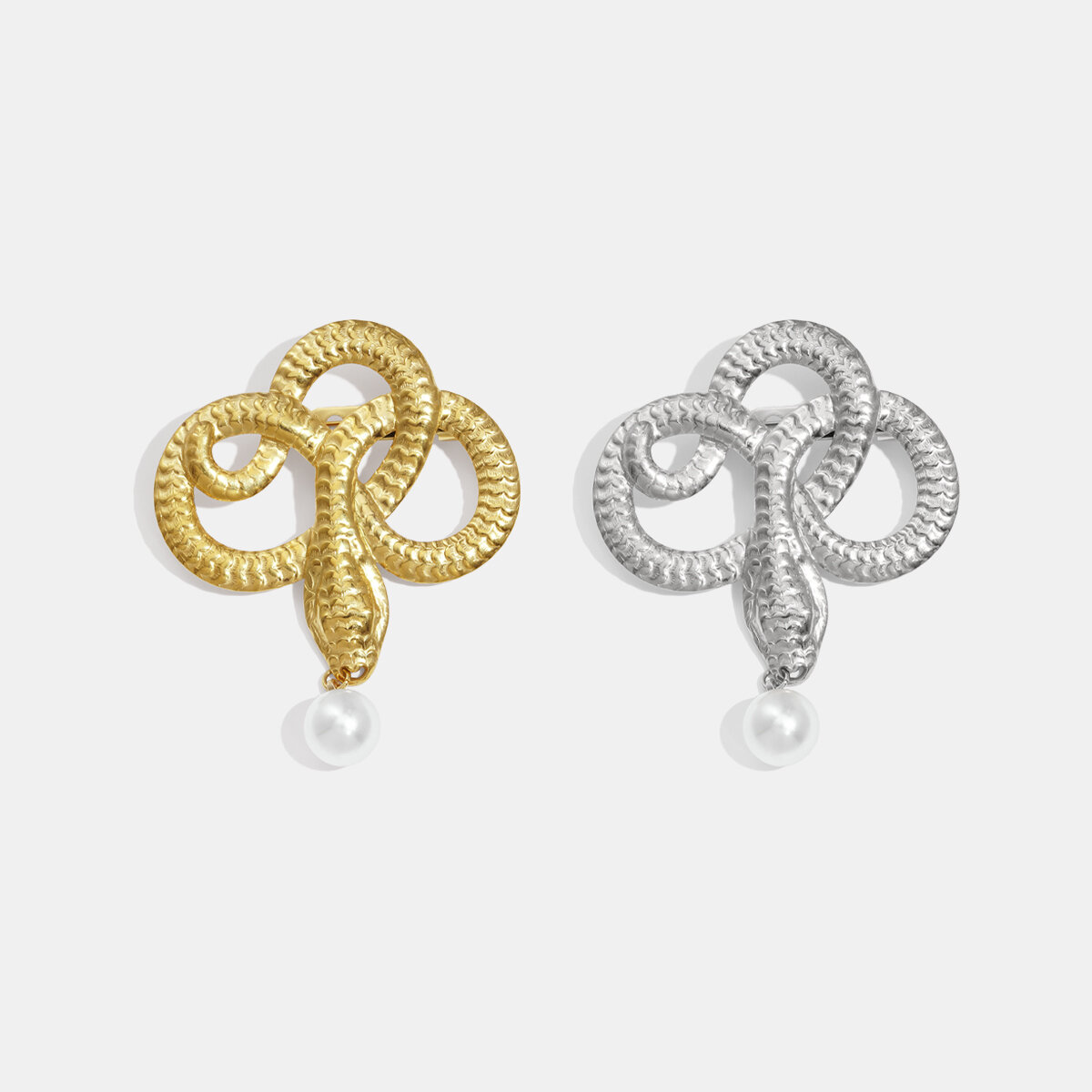 1 Piece Snake Shape Stainless Steel Waterproof Gold Color Brooch