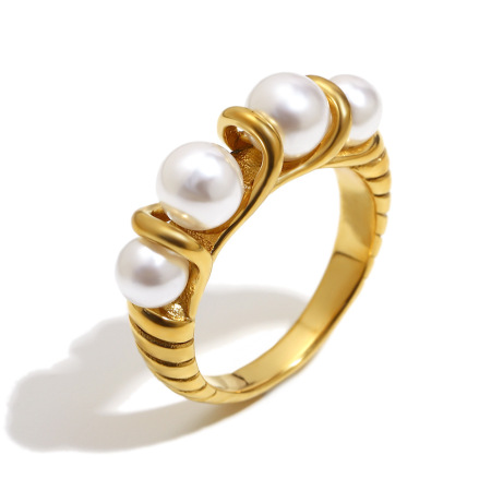 1 Stück Simple Series Daily Circle Edelstahl Wasserdichter Statement-Ring für Damen