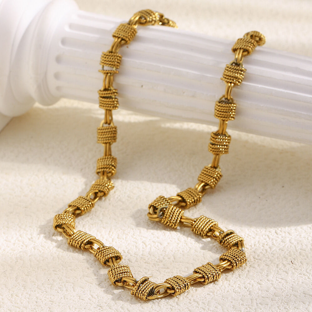 1 pezzo semplice collana a catena da donna in acciaio inossidabile impermeabile con cerchio giornaliero