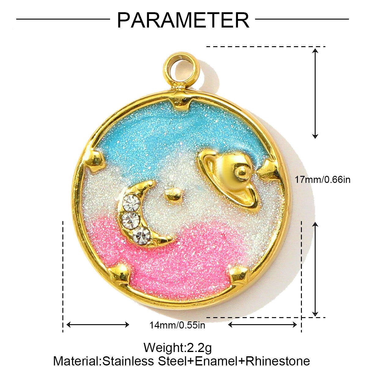 1 Piece Luxurious Horseshoe-shaped Titanium Steel Women's Pendants Picture2