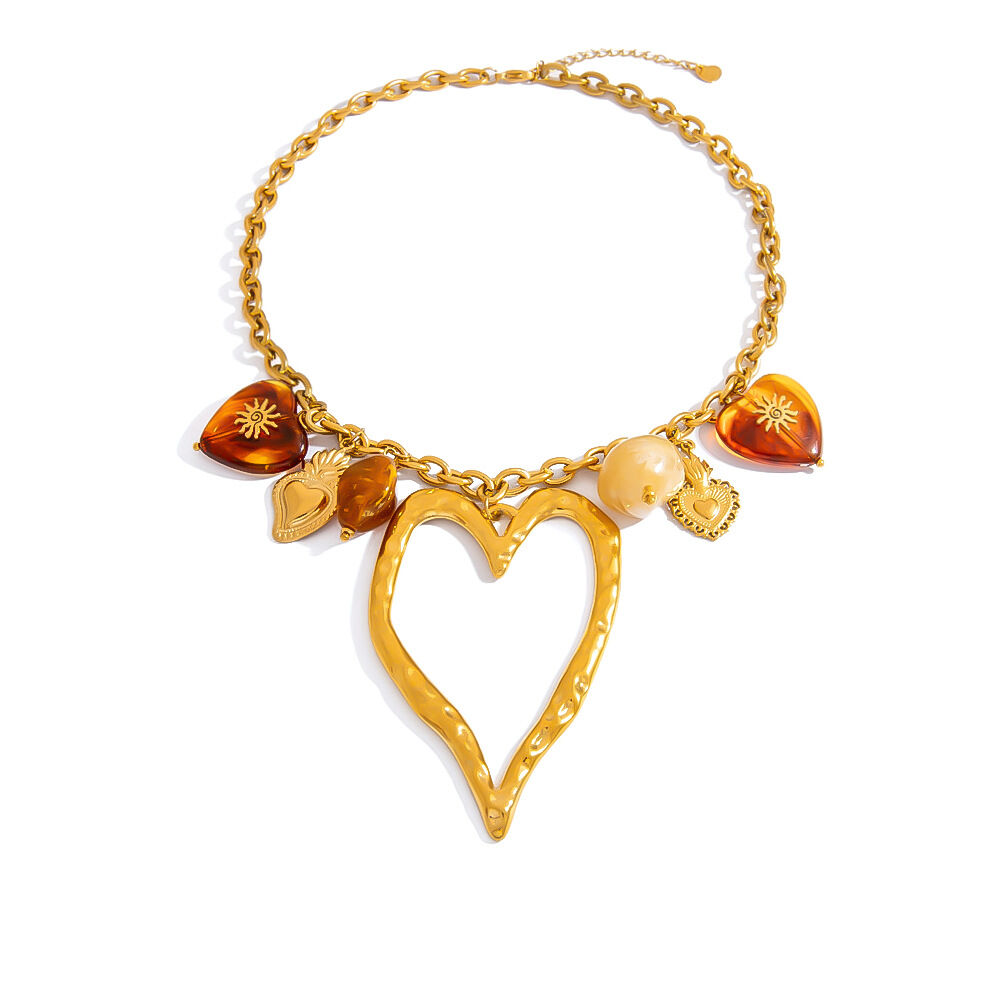 1 Piece Retro Heart Sun Stainless Steel Waterproof Women's Pendant Necklaces Picture4