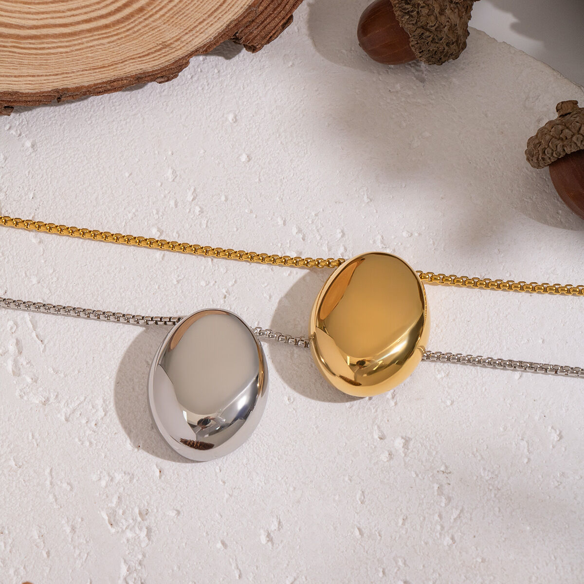 1 Piece Stainless Steel Waterproof Gold Color Long Necklace Picture3