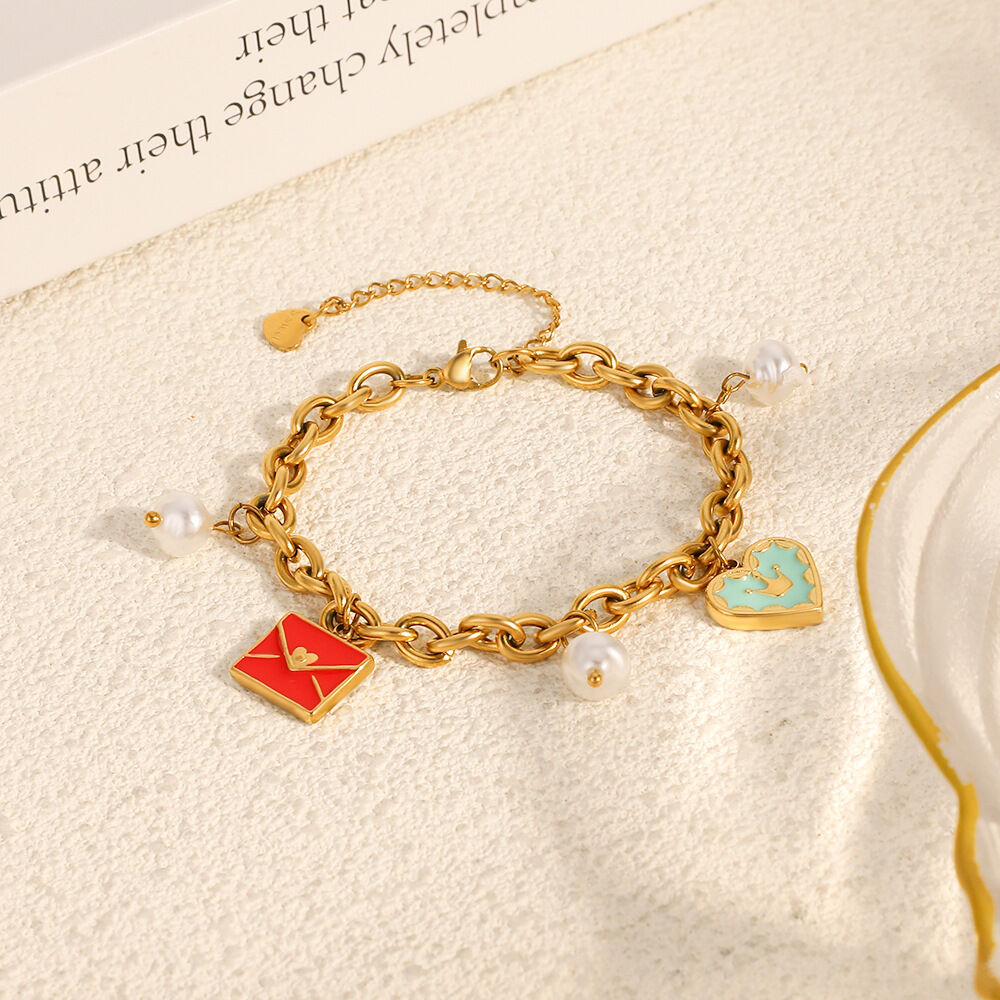1 Piece Ethnic Daily Heart Chain Stainless Steel Waterproof Women's Charm Bracelets Picture2