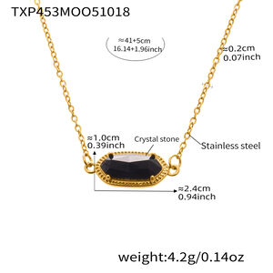 Gorgeous Hexagon Flower Chain Stainless Steel Waterproof Gold Color Crystal Women's Jewelry Sets h5