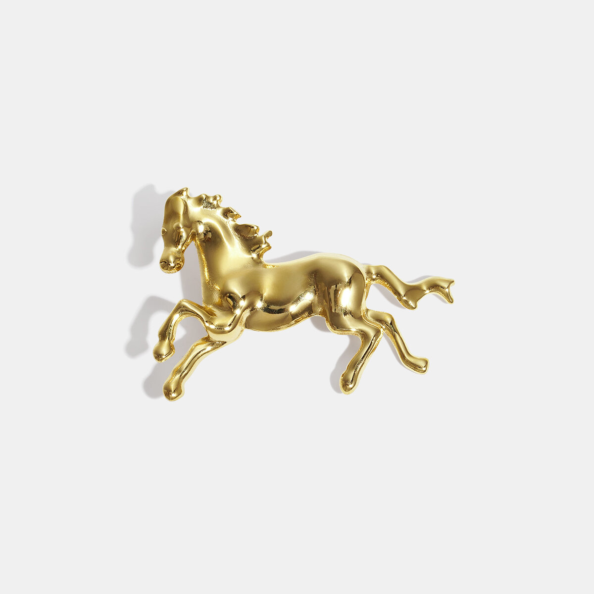 1 Piece Horse Shape Stainless Steel Waterproof Gold Color Brooch 