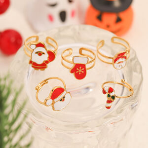 1 Piece Christmas Plant Boots Stainless Steel Waterproof Women's Statement Rings h5 Picture4