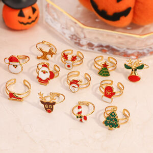 1 Piece Christmas Plant Boots Stainless Steel Waterproof Women's Statement Rings h5 Picture2