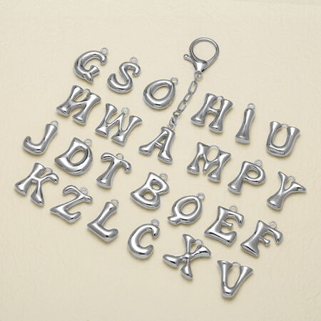 1 Piece Bubble Letter Copper Keychain 2