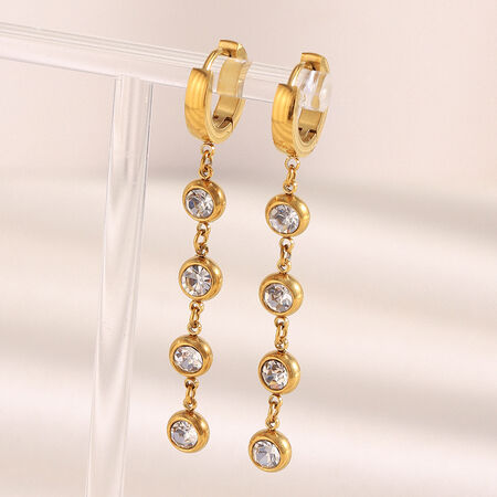 1 Pair Simple Series Daily Circle Hypo - allergenic Stainless Steel Waterproof Women's Dangle Earrings