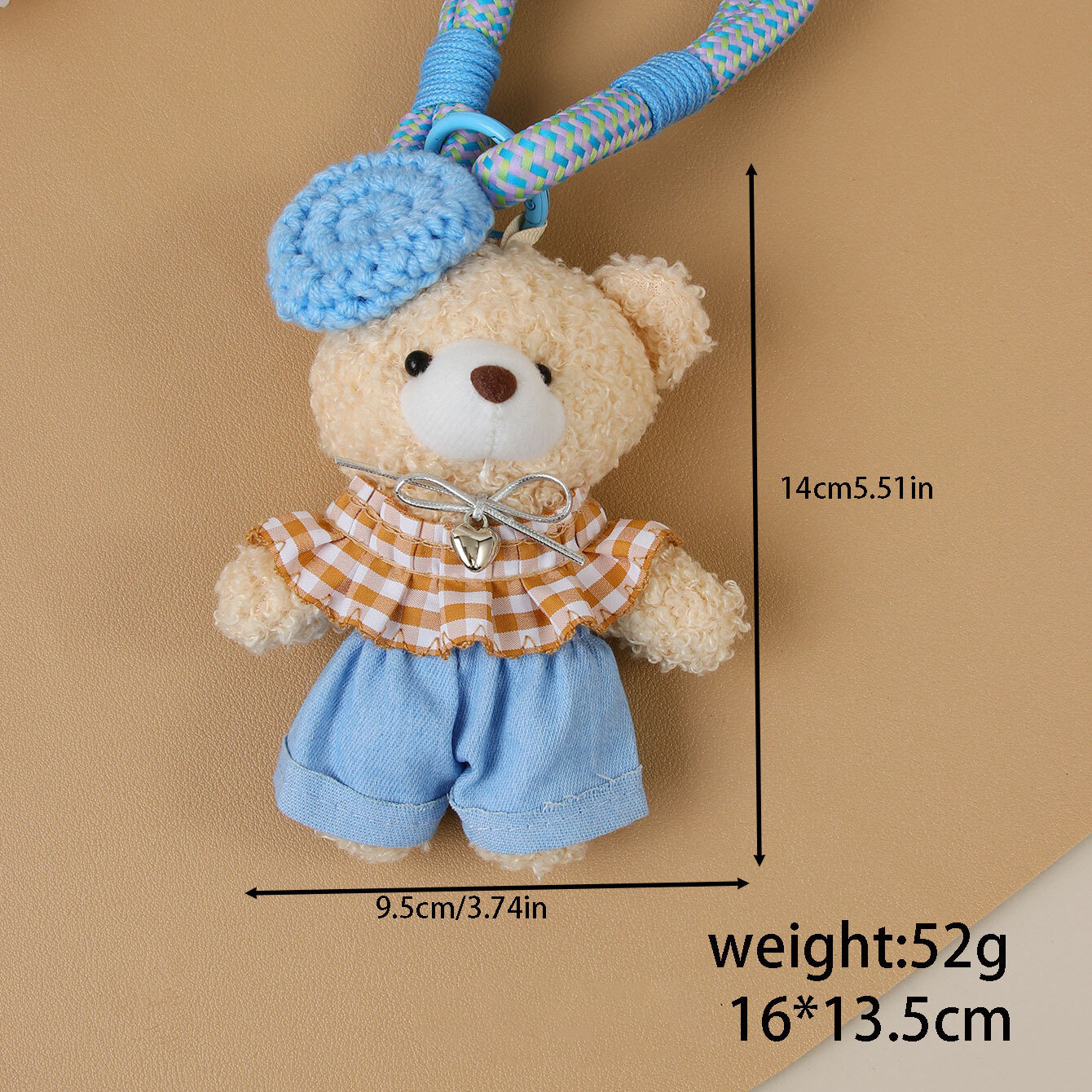 1 PieceHand Made Cute Furry Little Bear Women's Bag charms Picture2