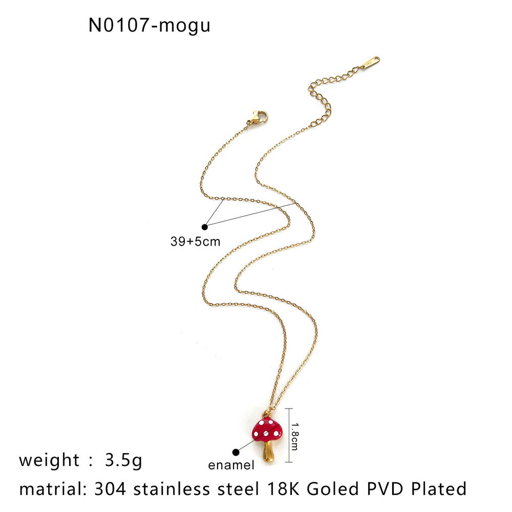 Collier pendentif cerise en émail 1 pièce h5Image2