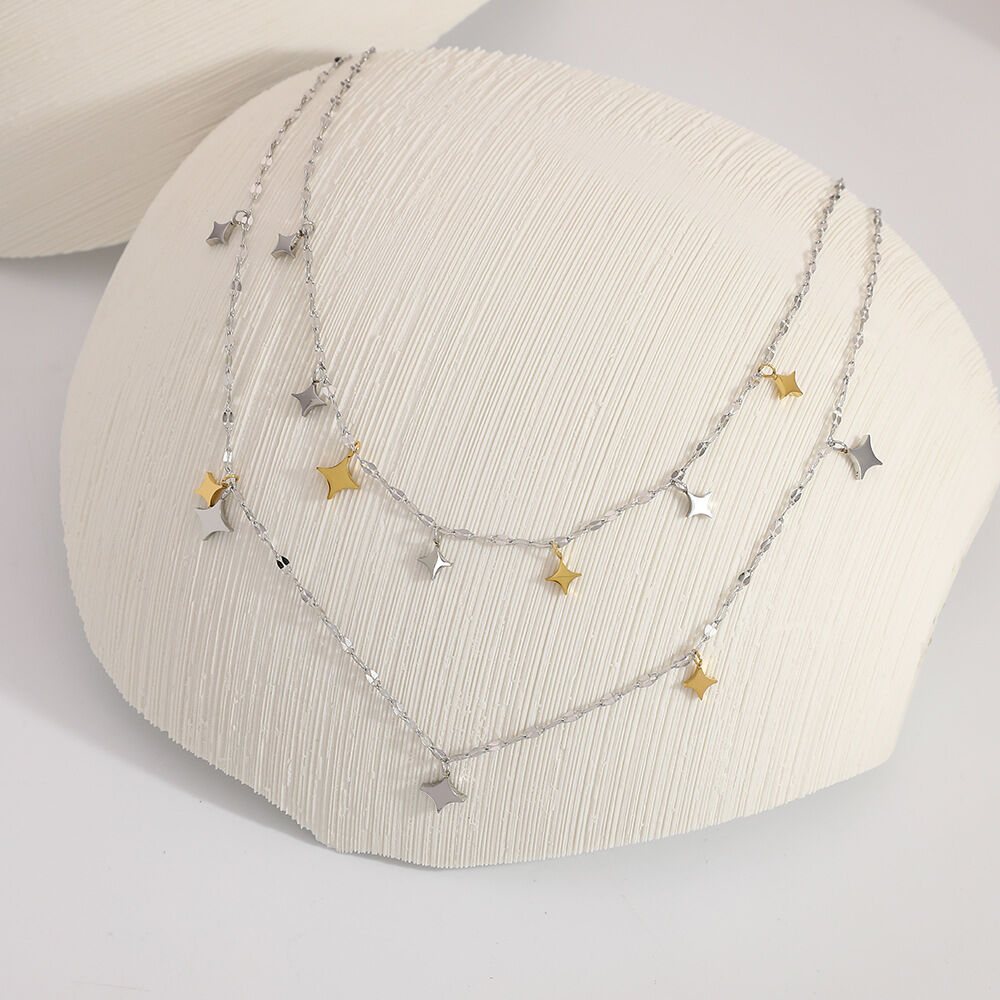 1 Piece  Star  Mixed Gold Color And Silver Colors  Women's Chain Necklaces h5 Picture3