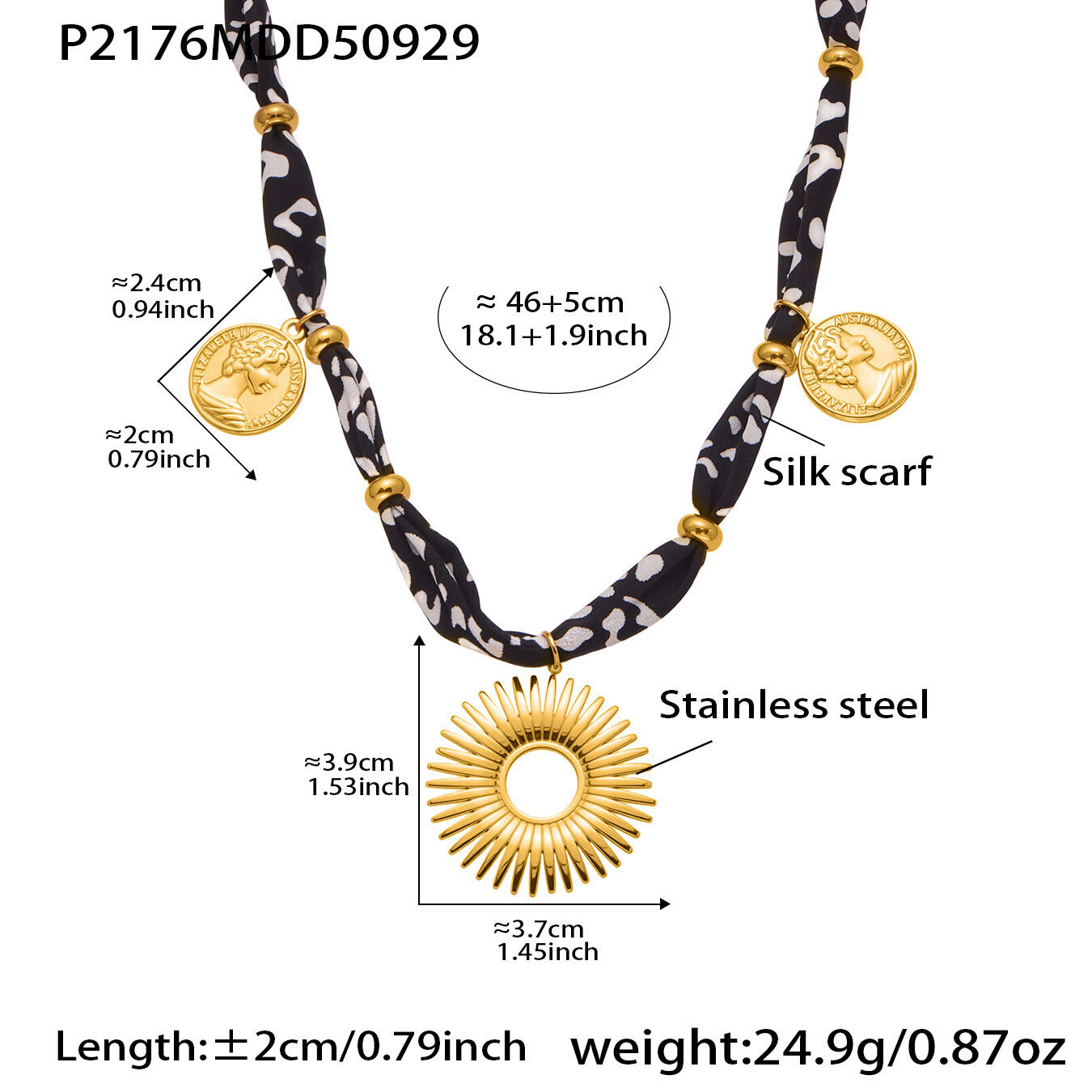 P2176-Collana in oro 46+5cm Immagine2