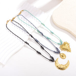 1 Piece Classic Moon Stainless Steel Waterproof Women's Pendant Necklaces h5 Picture4